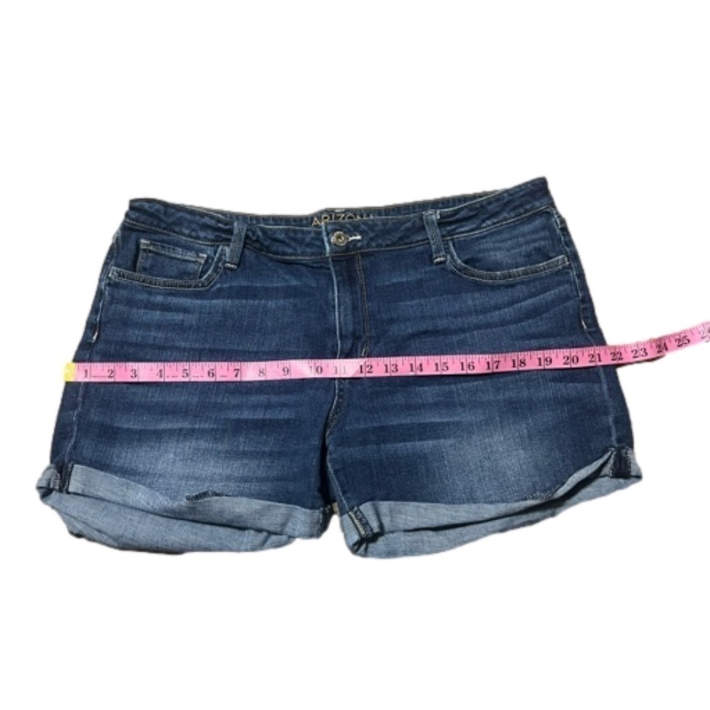 Arizona Jeans Rolled Hem Denim Blue Jean Shorts Cotton Spandex Junior Size 17 - Picture 7 of 12